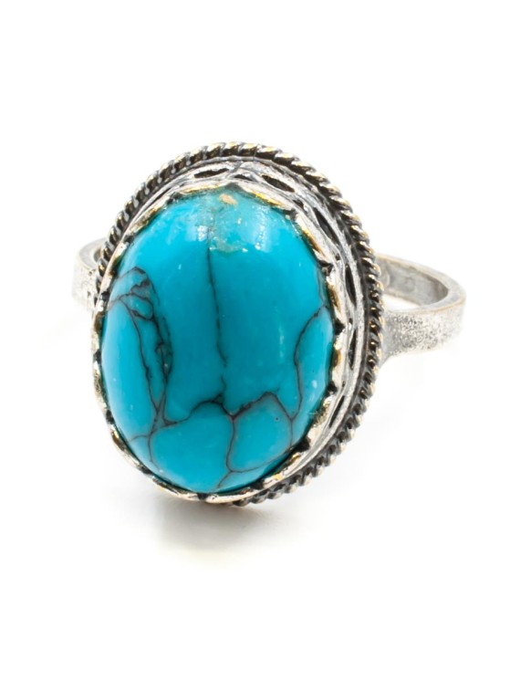 Кольцо из иск. бирюзы "Бэйла" кг-003-БРГ