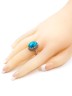 Кольцо из иск. бирюзы "Бэйла" кг-003-БРГ
