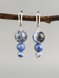 Серьги из содалита "Капель" с9806