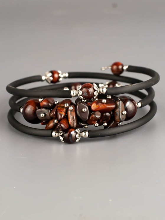 Браслет из бычьего глаза "Мелодия" 02-1105