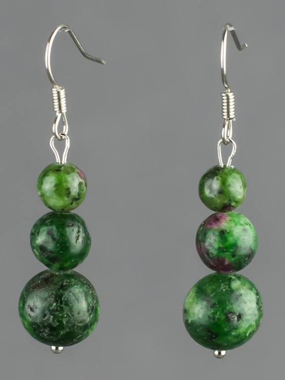 Серьги "Дарина" цоизит с8431