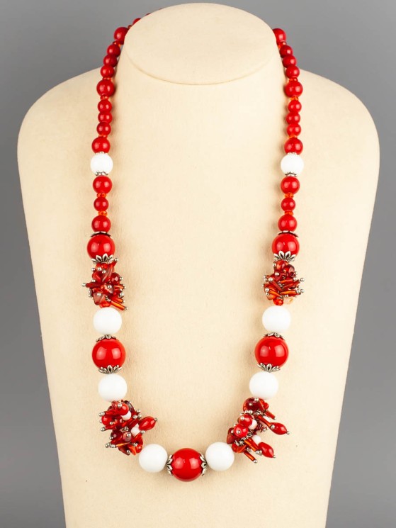 Бусы из коралла "Счастливый поцелуй" 10-109