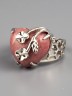 Кольцо из родонита "Райский сад" 04-817