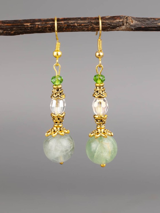 Серьги из флюорита "Восток" 03-1734