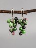 Серьги из цоизита "Гроздь" 03-782