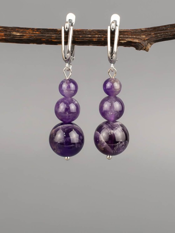 Серьги "Дарина" аметист нс-8258