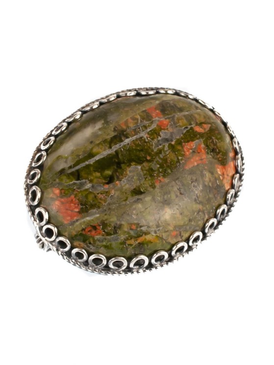 Брошь из унакита "Коронация" бшс-5124