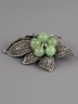 Брошь из нефрита "Веточка" бшс-5133