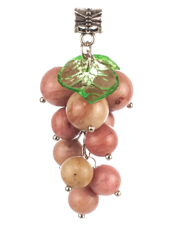 Колье из родонита "Виноград" пд-0949