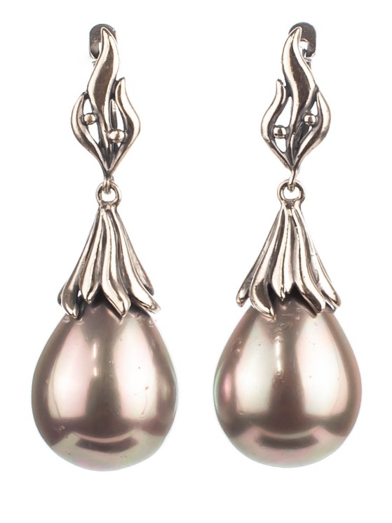 Серьги из жемчуга майорка "Зефир" сг-250-ЖММС