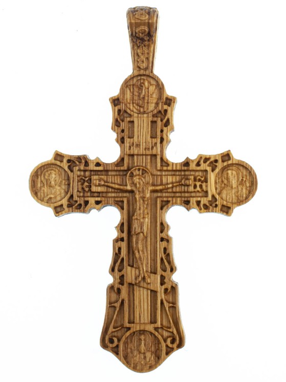 Православный крест из дерева дуб 80х50 мм 53-006