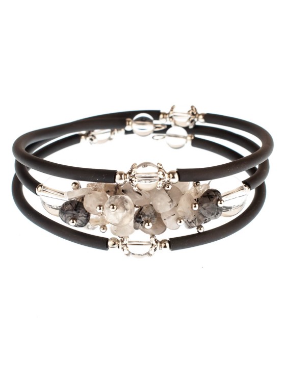 Браслет из кварца волосатика "Мелодия" 02-1045