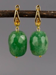 Серьги из нефрита "Глэм-шик" 03-1541