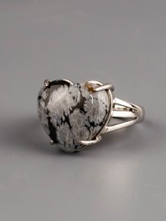 Кольцо из обсидиана "Радость" 04-913