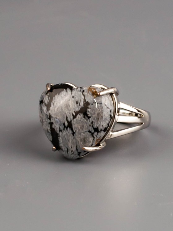 Кольцо из обсидиана "Радость" 04-913