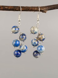 Серьги "Ёлочка" лазурит с8337