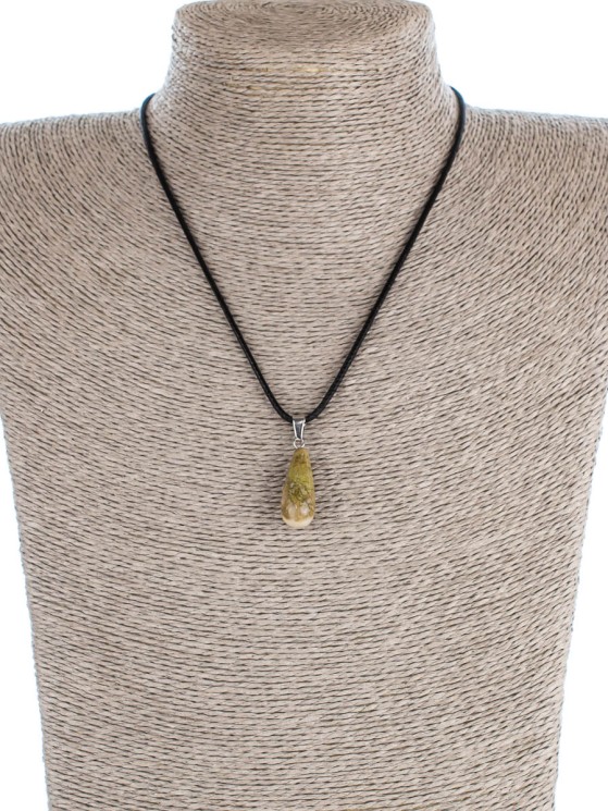 Кулон со шнурком из унакита "Адажио" пд-0988