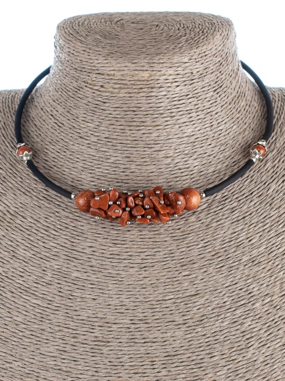 Колье из авантюрина "Мелодия" 01-461