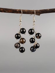 Серьги "Ёлочка" агат с8338