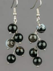 Серьги "Ёлочка" агат с8338