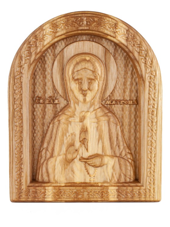Икона Блаженная Матрона резная из дерева 51-011