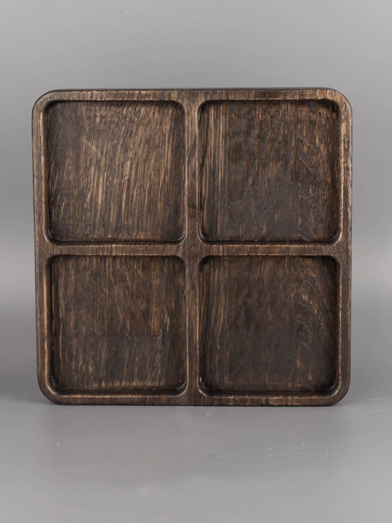 Менажница из дерева дуб 18х18 см 54-145