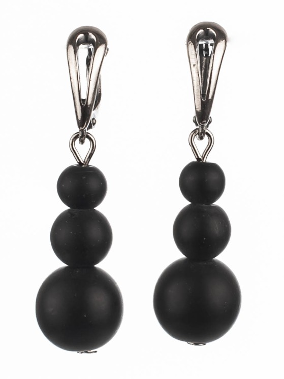 Серьги "Дарина" шунгит нс-8260