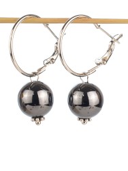 Серьги "Самба" гематит, арт. с8072