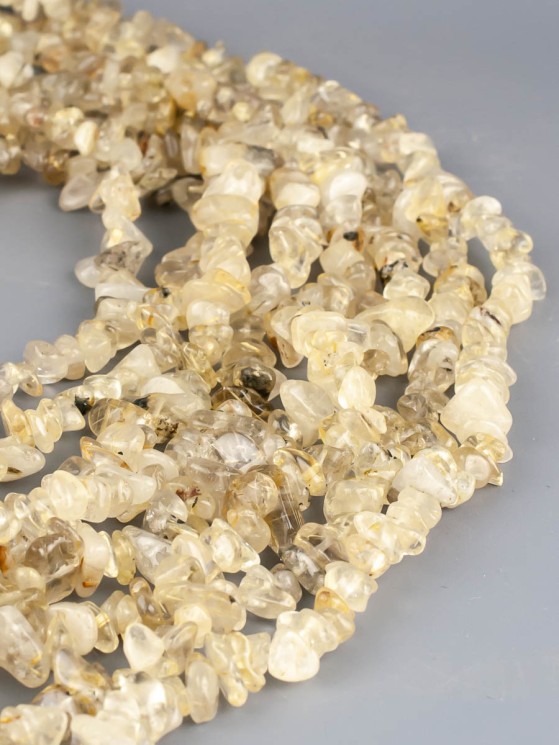 Бусины из кварца волосатика "Галтовка" 01-788