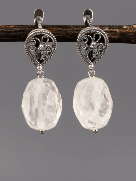 Серьги из горного хрусталя "Глэм-шик" 03-1544