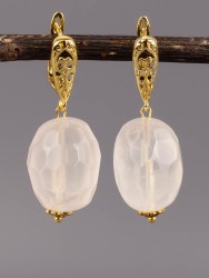 Серьги из розового кварца "Глэм-шик" 03-1545