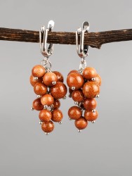 Серьги из авантюрина "Гроздь" 03-789