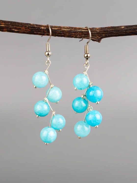 Серьги из кварца "Ёлочка" с9856