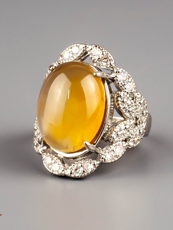 Кольцо из сердолика "Гламур" 04-729