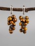 Серьги из тигрового глаза "Гроздь" 03-790