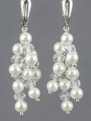 Серьги "Смородина" жемчуг "Майорка", хрусталь нс-7872