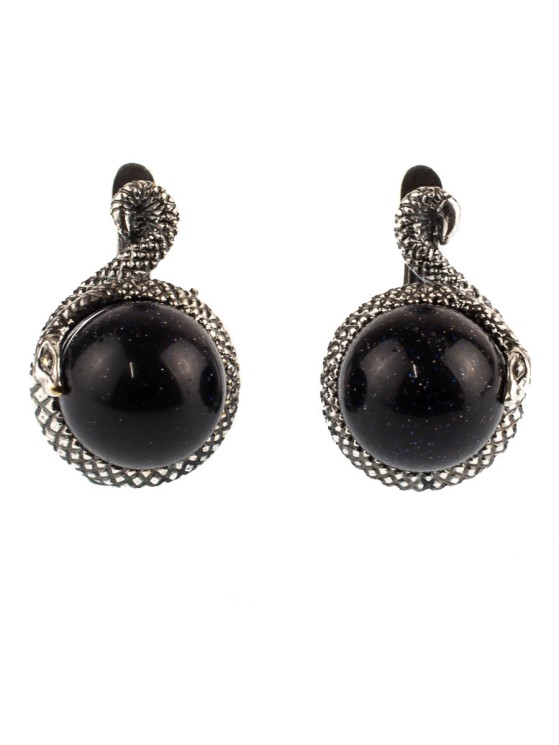 Серьги из авантюрина "Мамба" сг-230-АВС