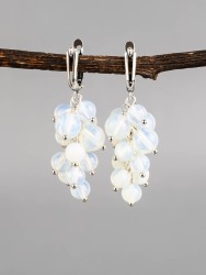 Серьги из лунного камня "Гроздь" 03-791