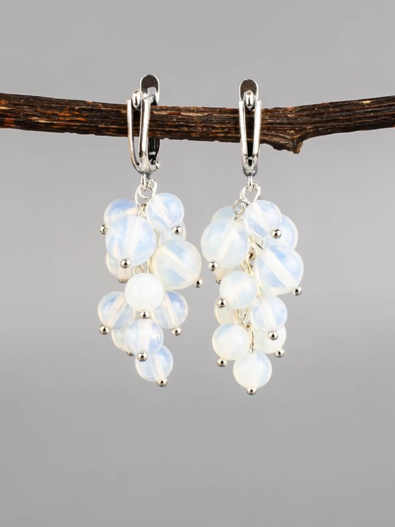 Серьги из лунного камня "Гроздь" 03-791