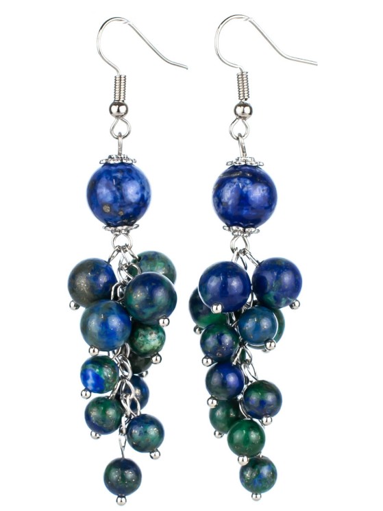 Серьги из азурмалахита "Виноград" 03-870