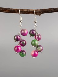 Серьги из цоизита "Ёлочка" с9828