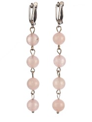 Серьги из розового кварца "Ручеёк" с9857