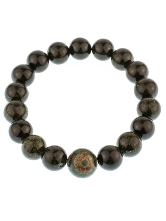 Браслет из змеевика "Дзи 3 Глаза" бп11377