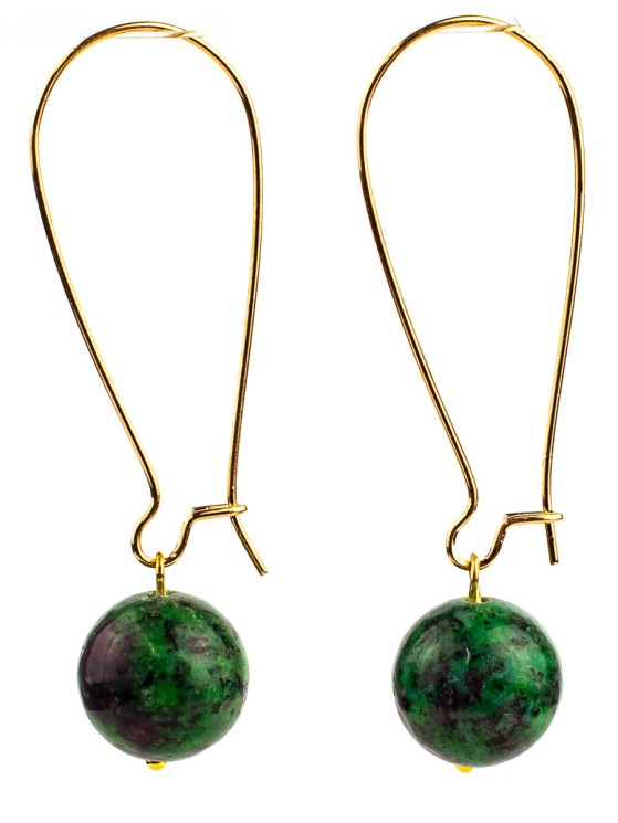 Серьги из цоизита "Феличита" с9459