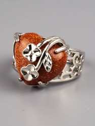 Кольцо из авантюрина "Райский сад" 04-827