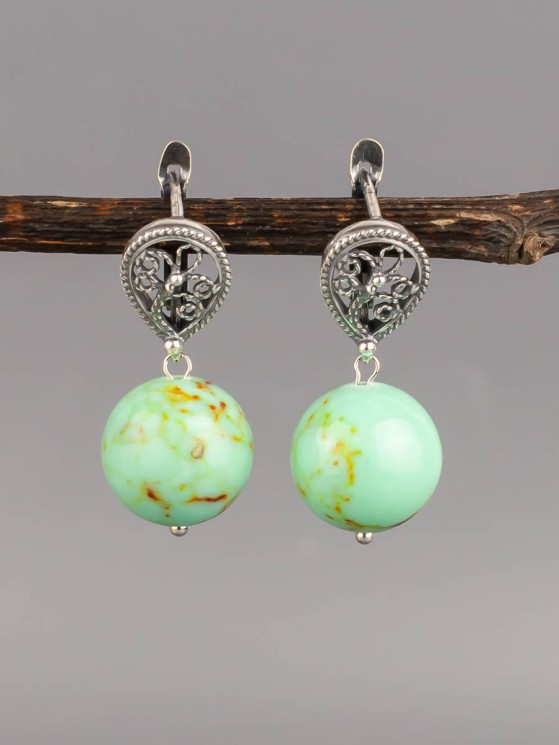 Серьги из им. бирюзы "Прованс" 03-1596