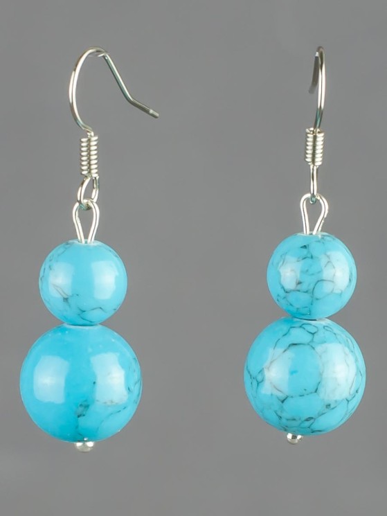 Серьги "Дарина" иск. бирюза с8437