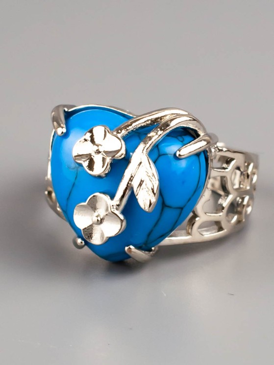 Кольцо из им. бирюзы "Райский сад" 04-828