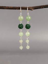 Серьги из нефрита "Ручеёк" 03-1597