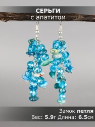 Серьги из апатита "Глициния" 03-1774